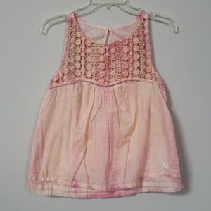Abercrombie & Fitch Top Womens L Floral Crochet Tiered Baby Doll Ethereal Tank